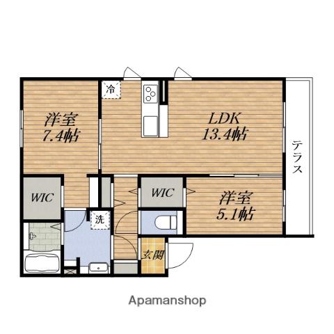 セントラルヴィレッジⅡ(2LDK/3階)の間取り写真