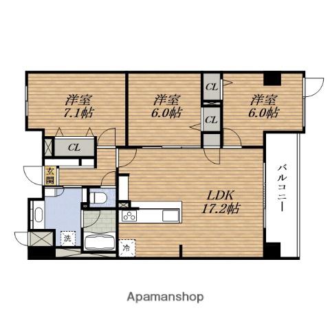 CASA MARINA モンテカルロ(3LDK/4階)の間取り写真