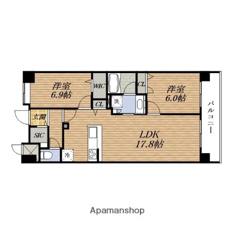 CASA MARINA モンテカルロ(2LDK/5階)の間取り写真