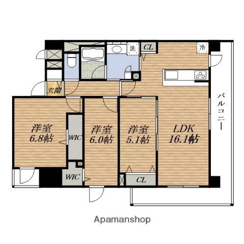 CASA MARINA モンテカルロ(3LDK/2階)の間取り写真