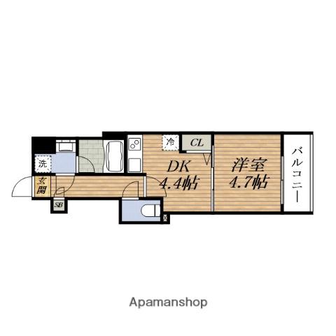 エレガントレジデンス淀川(1DK/3階)の間取り写真
