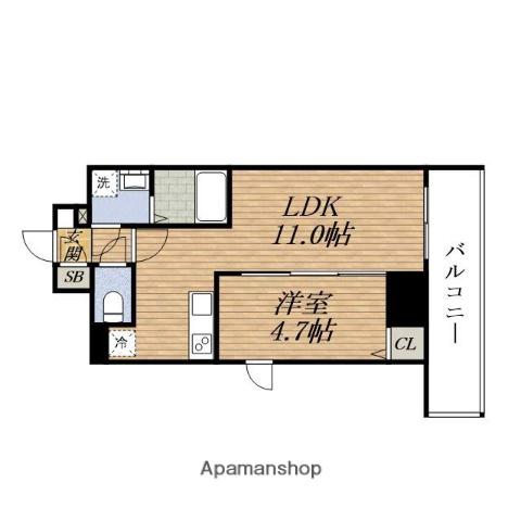 TOPAZ ESAKA(1LDK/3階)の間取り写真