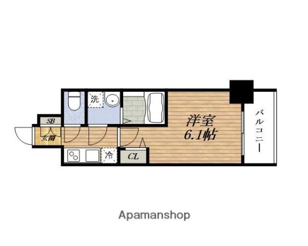 ESLEAD江坂セントラム(1K/2階)の間取り写真