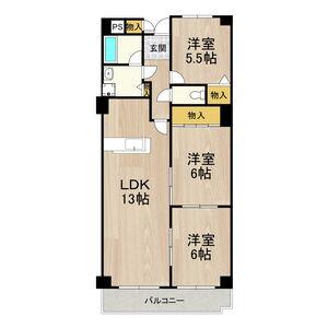 フェルザ南茨木(3LDK/6階)の間取り写真