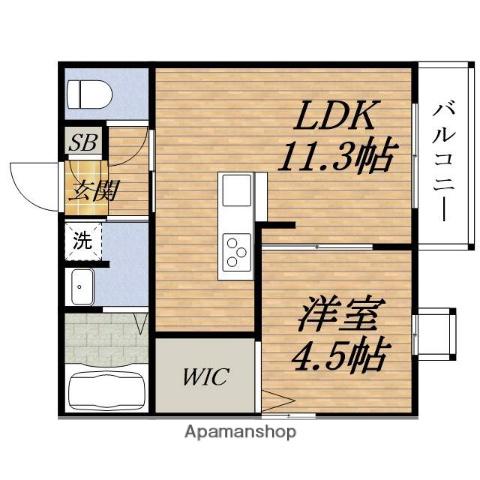 オアシス上新庄D-ROOM東淀川区豊新5丁目(1LDK/1階)の間取り写真