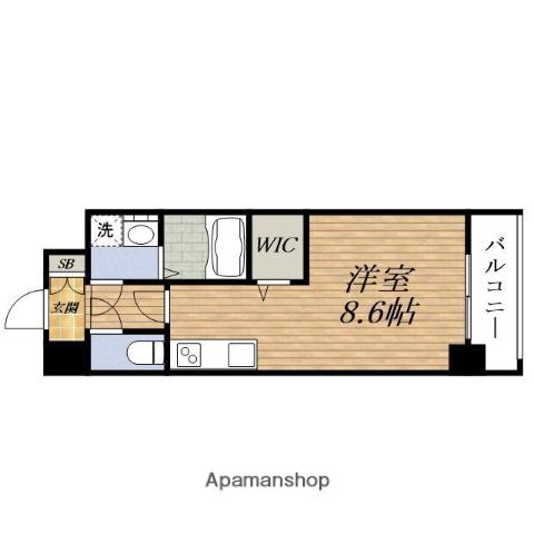 SHINING江坂離宮(ワンルーム/9階)の間取り写真