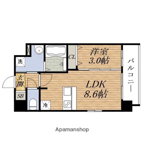 エスリードESAKAアンムート(1LDK/7階)の間取り写真