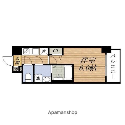 エスリードESAKAアンムート(1K/3階)の間取り写真