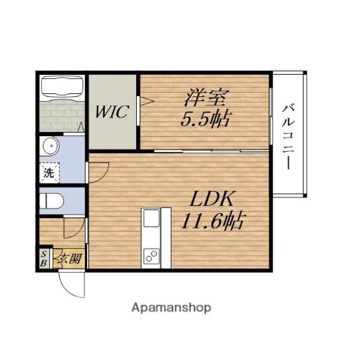 アークハイム吹田YAMATE(1LDK/1階)の間取り写真