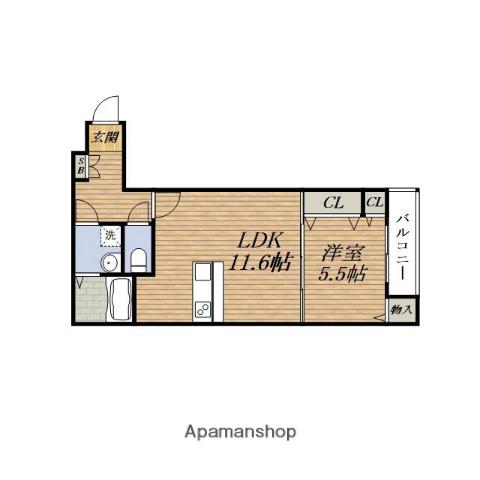 アークハイム吹田YAMATE(1LDK/3階)の間取り写真
