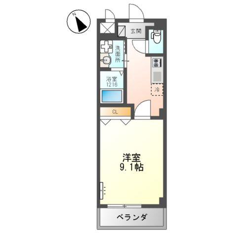 スタイリッシュレジデンス(1K/2階)の間取り写真
