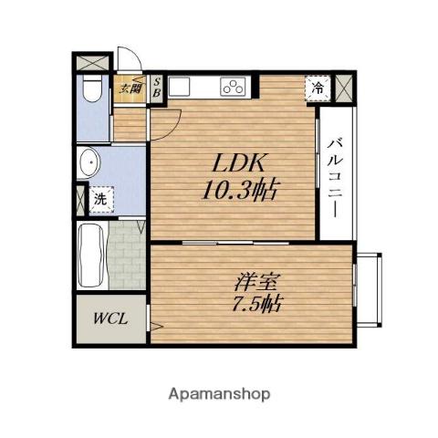 グレイス(1LDK/3階)の間取り写真