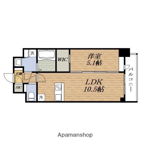 スプランディッドESAKAⅢ(1LDK/5階)の間取り写真