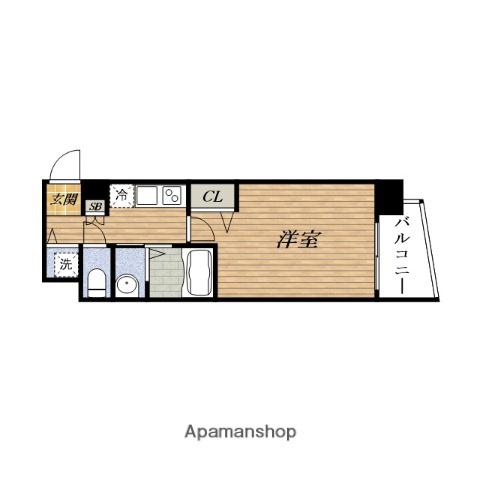 LUXE東三国プラス(1K/2階)の間取り写真