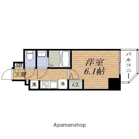 エムブイインプ SHIN-OSAKA(1K/12階)の間取り写真