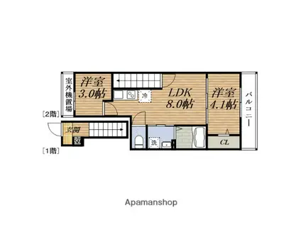 M&H ALEGRIA豊中曽根(1SLDK/2階)の間取り写真