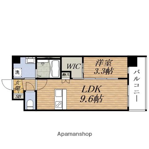 SERENITE江坂ミラク(1LDK/6階)の間取り写真