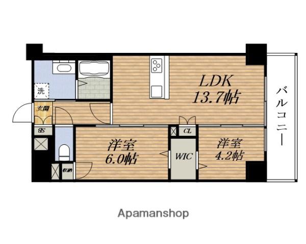 トリニティTOYONAKA HONMACHI(2LDK/2階)の間取り写真