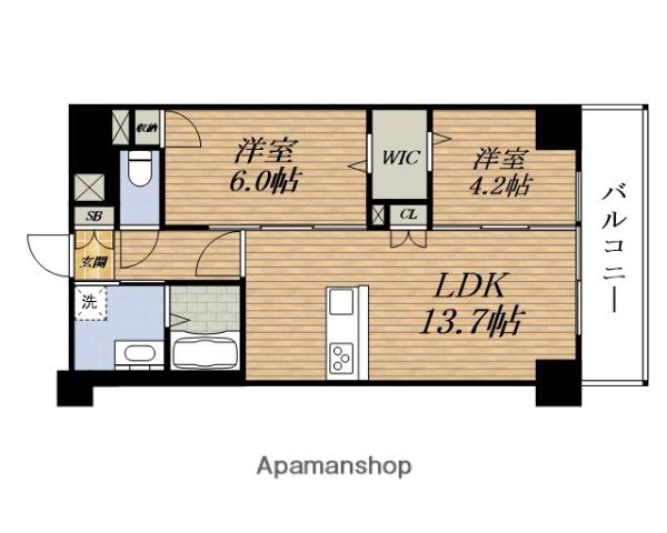 トリニティTOYONAKA HONMACHI(2LDK/2階)の間取り写真