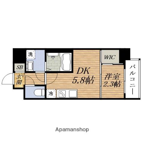 SERENITE ESAKA GRANDE(1DK/14階)の間取り写真