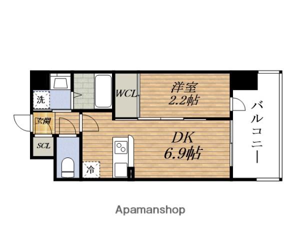 セレニテ十三ミラク(1DK/13階)の間取り写真