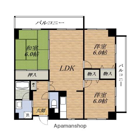 アビタシオン橋本Ⅰ(3LDK/2階)の間取り写真