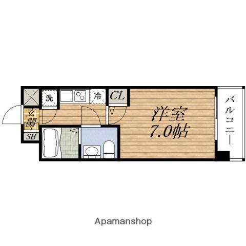 SERENITE東三国ミラク(1K/15階)の間取り写真
