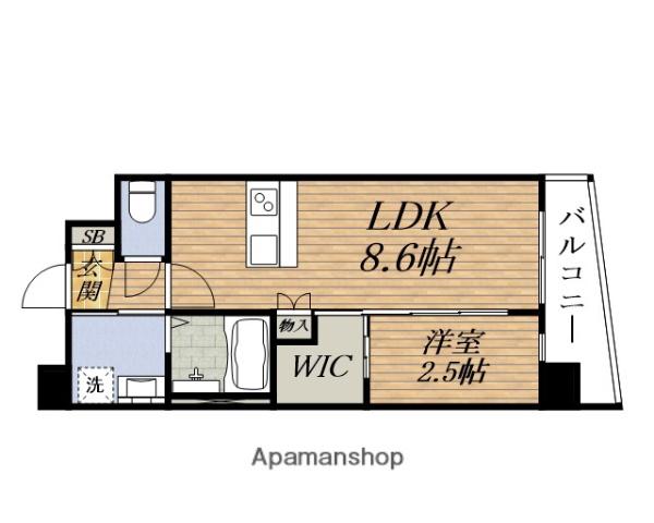 SERENITE新大阪ミラク弐番館(1LDK/9階)の間取り写真