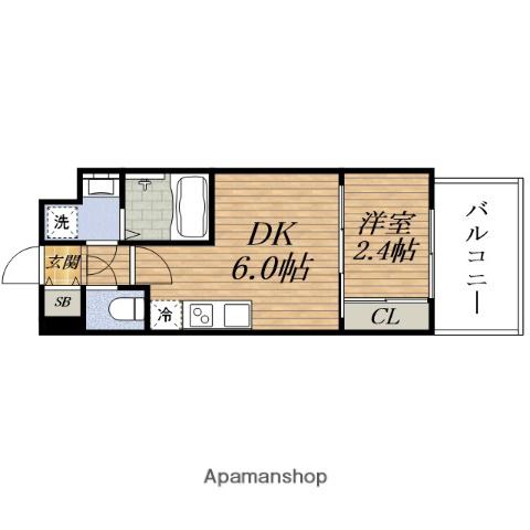 SERENITE新大阪ミラク弐番館(1DK/14階)の間取り写真