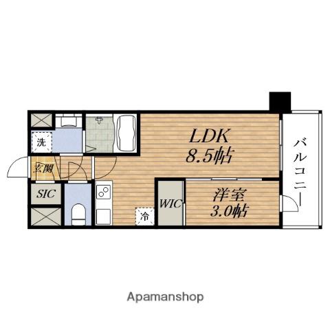 ADVANCEE江坂東デパール(1LDK/3階)の間取り写真