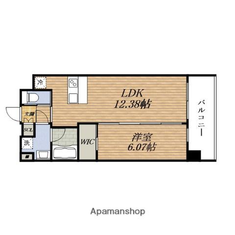 PREGIO三国ASIAN(1LDK/6階)の間取り写真