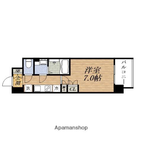 COMFORIA江坂江の木町Q(1K/4階)の間取り写真