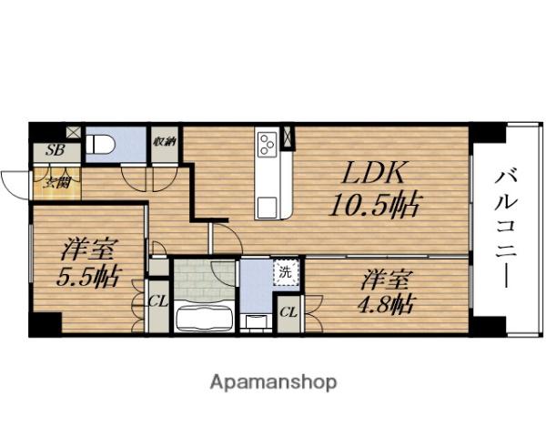URBANPARK淡路(2LDK/5階)の間取り写真