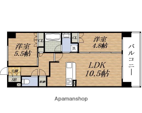 URBANPARK淡路(2LDK/4階)の間取り写真