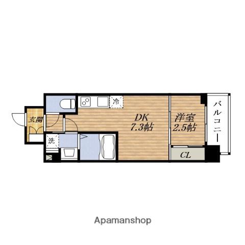 COMFORIA新大阪宮原Q(1DK/7階)の間取り写真