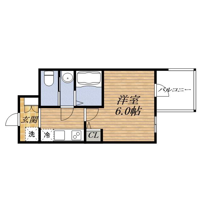 SERENITEフラン新大阪(1K/4階)の間取り写真