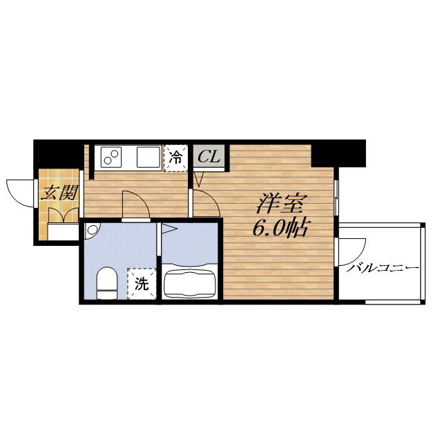 SERENITEフラン新大阪(1K/4階)の間取り写真