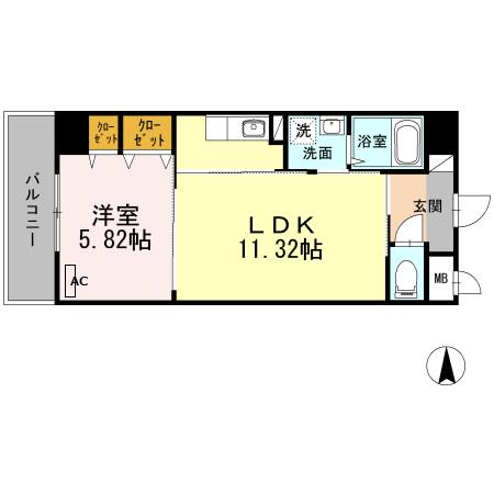 スペチアーレ(1LDK/10階)の間取り写真