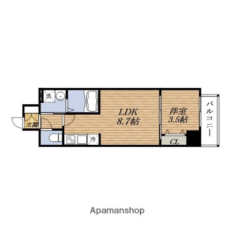 アルティザ緑地公園(1LDK/3階)の間取り写真