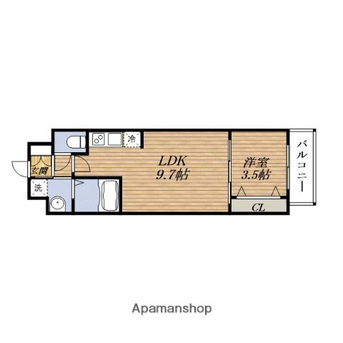 ARTIZA緑地公園(1LDK/4階)の間取り写真
