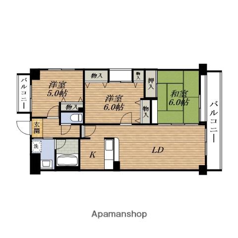 グランエール(3LDK/4階)の間取り写真