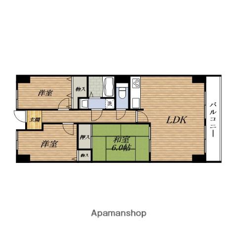 ロナ ハイアット(3LDK/2階)の間取り写真