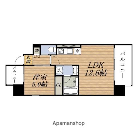 PREGIO三国EURO(1LDK/7階)の間取り写真
