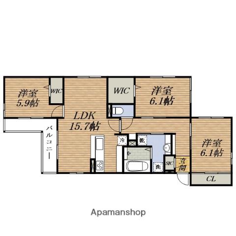 クラシスト泉町(3LDK/3階)の間取り写真