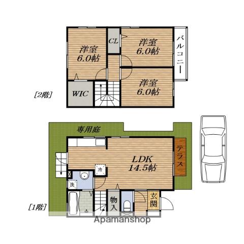 ウエストフィールド１０　Ｄ棟(3LDK)の間取り写真