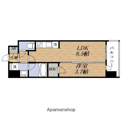 スプランディッドライズ新大阪ノース(1LDK/11階)の間取り写真