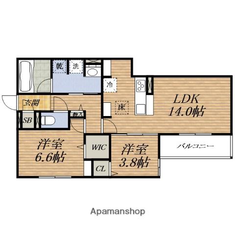 SPECIALE小松(2LDK/1階)の間取り写真