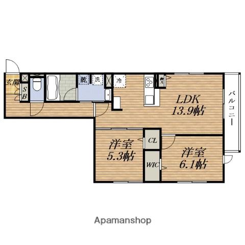SPECIALE小松(2LDK/2階)の間取り写真