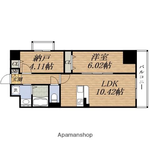 URBANPARK新大阪(1SLDK/5階)の間取り写真