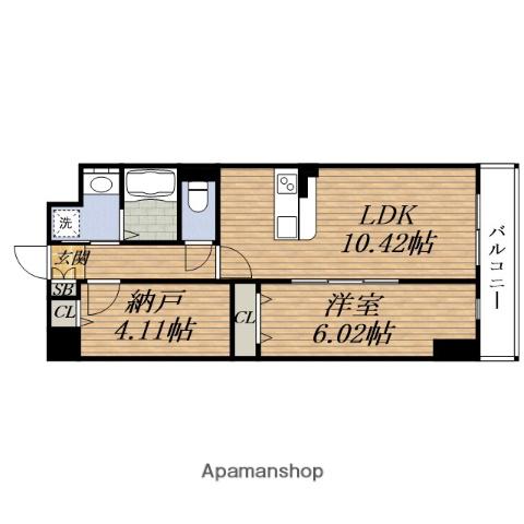 アーバンパーク新大阪(1SLDK/2階)の間取り写真